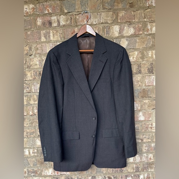 Barney’s New York Gray Brown Men’s 2 Piece Suit 100% Wool Size 42XL Pants 36X32 - Picture 4 of 10